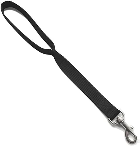 Leading Products Short Control Dog Lead Traffic 18" (46cm) Close Control handle Black Heavy Duty Made in the UK