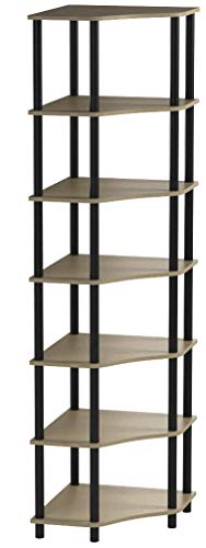 Modo24 Étagère Tubulaire DEDAL-7W, étagère pour Bureau ou Cave, étagère d'Angle, étagère à Livres, Noire, 7 étages