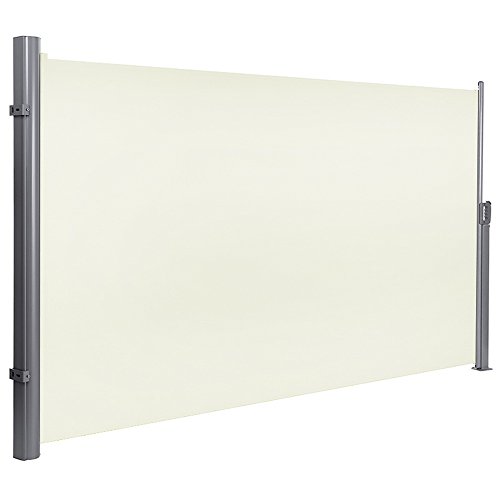 MCTECH® Seitenmarkise zertifiziert Sonnenschutz Sichtschutz Windschutz Terrasse Markise Polyester (1.6*3m, Beige)