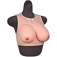 XUEBAI Silicone Breast Forms Lifelike Fake Breast Prosthesis Artificial Breast False Boobs For Crossdresser Transgender Mastectomy Breast Enhancer Wearable Mastectomy Bras,Yellow skin,D Cup