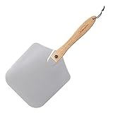 XIANGBAN Pelle à Pizza en Aluminium avec Manche en Bois Pliable, 35 x 30 cm Parfait pour la Cuisson de Pizzas, Gâteaux, Tartes, Pains et Pâtisseries