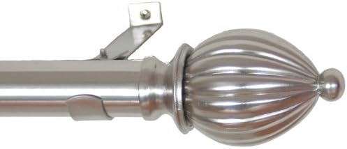RuLu 25732 52 by 144-Inch Kamrak Nickel Curtain Rod with 1.25-Inch Pipe