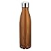 Produktbild KING DO WAY Thermobecher + Trinkflasche Edelstahl Sportflasche Wasserflasche Camping Reisebecher Haelt Getraenke warm oder kalt 500 ml / 18 BPA frei Dunkelgelb Holz farbe