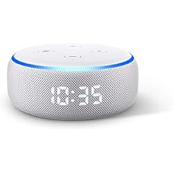 Nouvel Echo Dot (3ème génération), Enceinte connectée avec horloge et Alexa, Tissu sable