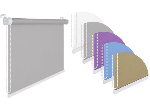 FENSTERROLLO 45 CM BREITE 175 CM LANG GRAU VERDUNKLUNG 50% SICHTSCHUTZROLLO INKL. SEILZUG FENSTER ROLLO KLEMMROLLO 45×175 - 3