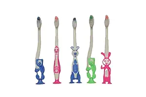 A S Plastic Cartton Design Kids Toothbrush (10 Cm_Multicolour)Pack Of 5
