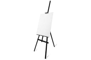 DWA Studio Staffelei, 1800 mm hoch, Kiefernholz, Leinwand, Bild – Halter 180 cm Schwarz