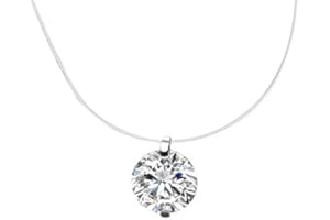 vissen Collier Solitaire Pendentif Femme En Zirconium Perle Colliers Invisible Nylon Transparent 925 Argent Bijoux Simples Et éLégants