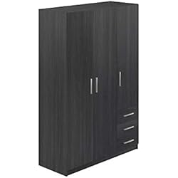 Movian - Armoire 3 portes et 3 tiroirs Idre Modern, 51 x 129 x 191, Gris