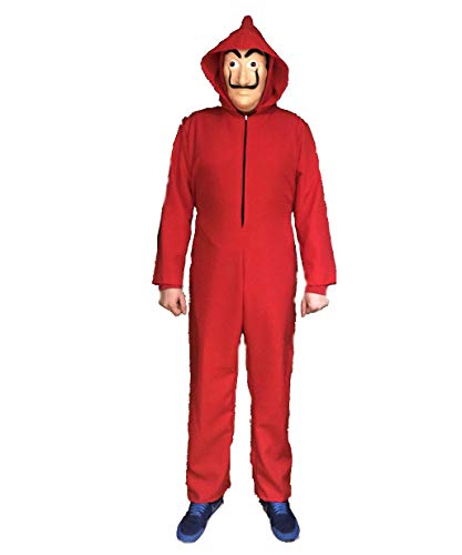 LBA Disfraz inspirado en una famosa serie de televisión. No es el ORIGINAL. Compuesto de Mono rojo y Máscara. (Talla 8 niño)