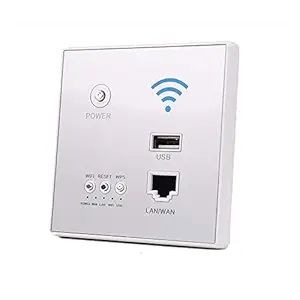 300Mbps Power AP Relay Intelligent Wireless WiFi Repeater Extender Wall Embedded 2.4GHz Router Panel with USB Socket