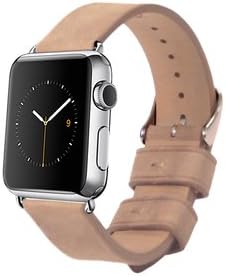 Monowear Lederbracelet beige polierter adaptor 42mm