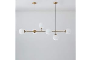 Naiyn Lampadario moderno a 6 luci E27 Lampadario moderno a sfera in vetro del Nord Europa per soggiorno Sala da pranzo Decorazione artistica Ristorante Lampada a sospensione nera