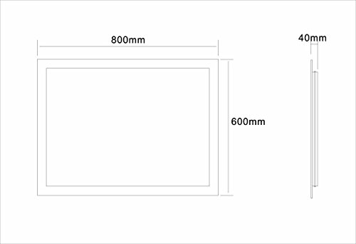 Dr. Fleischmann Badspiegel LED Spiegel GS084N mit Beleuchtung durch satinierte Lichtflächen Badezimmerspiegel (80 x 60 cm, kaltweiß) - 6