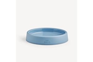 Beco Cat Bowl - Food & Water Steady Bowl, Recycled Plastic, Non-Slip Rubber Base, Whisker Friendly Feeding Dishes, Coastal Blue