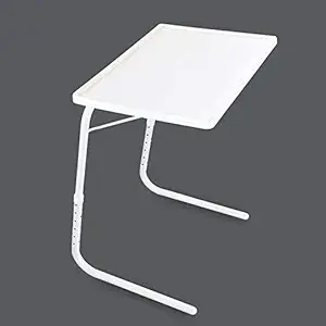 TABLE MAGIC-Cool White- 18-in-1 Multipurpose Laptop Table 6 Height Adjustable, Suitable for 16? Laptop, Home and Study use.