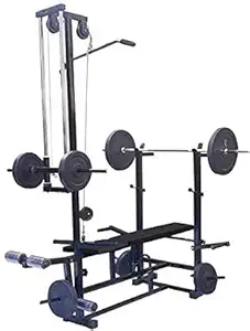 HASHTAG FITNESS Steel 20 in 1 Decline Bench only with LAT Pull Down Handle Gym Equipment for Home.