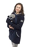 Tragejacke für Mama und Baby für Vorn- und Rückentragen in schickem Design! Auch als Schwangerschaftsjacke und normaler Softshell Parka tragbar.