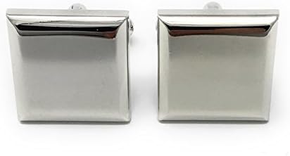 Personalised Harvey Makin Square Silver Cufflinks in A Black Presentation Box FREE ENGRAVING
