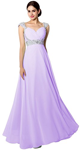 Eudolah Princess Sweetheart Neck Floor-Length Chiffon Evening Dress Lilac UK 12