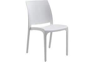 Totò Piccinni Sedia VOLGA in polipropilene design impilabile per esterno Made in Italy (1, Bianco)
