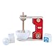 Produktbild B&Julian Spielzeug Mixer Rührer Set aus Holz Küchenmaschine inkl. Rührschüssel mit Zubehör Mehl Milch Ei Kinderküche 6 TLG. Rollenspiel für Kinder ab 2 Jahre