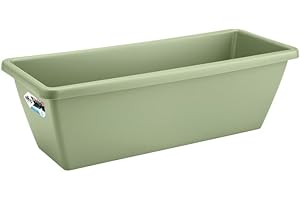 Elho Barcelona Balconnière 50 - Planteur pour Balcon & Extérieur - Plastique 100% recyclé - Ø 49.8 x H 16.0 cm - Vert/Vert Pistache