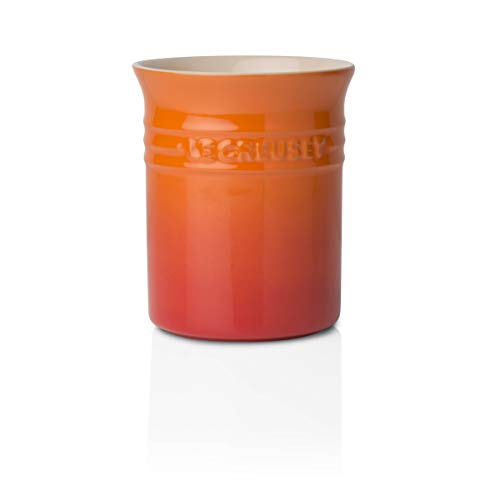 LE CREUSET Bote para espátulas, 1,1 L, Cerámica de gres, Naranja Volcánico, 6 cm