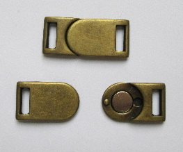 Bekleidungsverschluss Magnet alt gold 35 x 15 mm