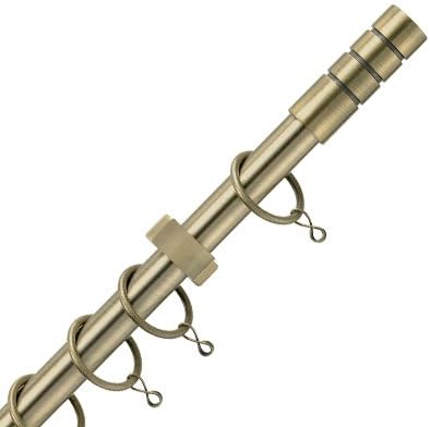 Integra 19mm Orient Barrel Curtain Pole Set, Burnished Brass, 360cm