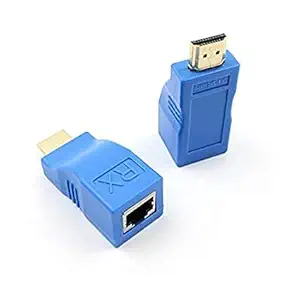 Dezzlle Technologies HDMI Extender 30M to RJ45 LAN Ethernet Port 4k HDMI Network Transmitter (TX) Receiver (RX) Adapter Dongle Converter Over Cat5e Cat6