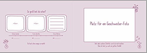 Geschenk zur Geburt für Geschwister: „Endlich große Schwester“ + „Hallo, kleine Schwester“ (Erinnerungs-/Foto-Album,Öko, Recycling-Papier) - 7