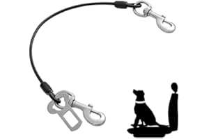Mi Metty Anschnallgurt Hund Auto, Bissfeste Hundeleine aus Stahldraht mit Auto, Hunde anschnallgurt Auto für alle Hunde