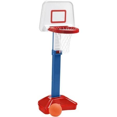 Outdoor Play American Plastic Toys Jump n Slam Basketball With Inflatable Basketball, Set for kids, Red, White, and Blue by American Educational Products