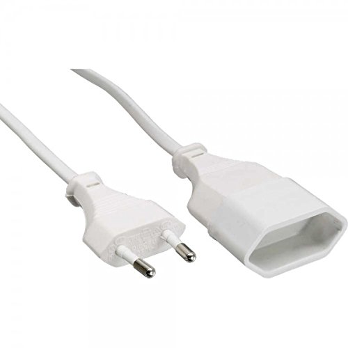 Preisvergleich Produktbild InLine Eurostecker an Eurokupplung Verlängerungskabel (3m) weiß