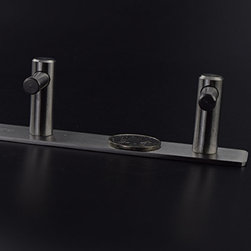RONYES Hakenleiste Kleiderhaken Edelstahl rostfrei Wandgaderobe Handtuchhalter Garderobenhaken Wandhaken Mehrzweckhaken gebürstet ca. 10kg belastbar 3.8mm dick (5 Haken (384mm)) - 5