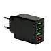 Produktbild MMLC 4 Ports USB Quick Charge 3.0 Reiseladegerät QC3.0 Ladegerät EU Stecker (Schwarz)