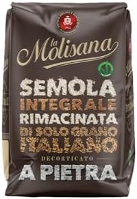 La Molisana, Semola di Grano Duro Integrale Rimacinata a Pietra, Solo Grano Italiano - Ideale per Pane, Pasta Fresca, Pizza, Dolci e Rustici - Confezione da 1 kg