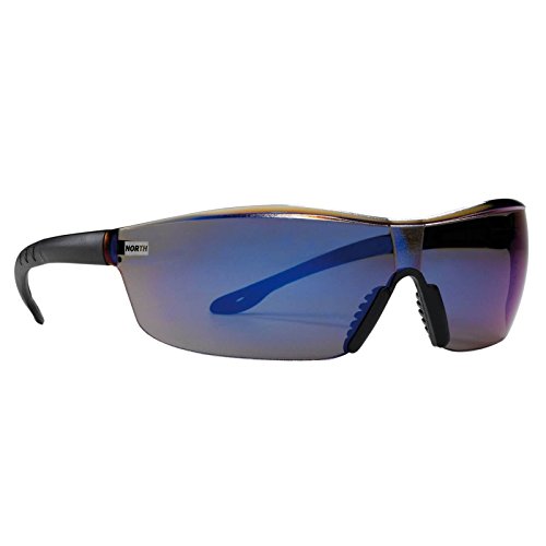 NORTH Schutzbrille TACTILE klar, grau, blau verspiegelt Nylon und PVC-Materialmix nur 22g - schweisser-king.de: - Arbeitsschutzbrille, Arbeitsbrille, Farbe:blau verspiegelt