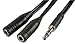 Price comparison product image Slim Stereo 3.5mm Jack Plug to 2 Stereo Jack Sockets Splitter Cable 20cm