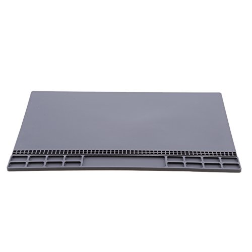 Preisvergleich Produktbild IPOTCH Hitzeschutzmatte Silikon Lötunterlage Hochtemperatur Silikon Mattenauflage Handy Reparatur Matte - 210 x 380mm - Grau