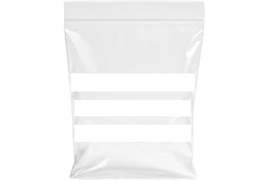 TP4U Pack of 100 Bags - 4'' x 5.5'' Multipurpose Write on Panel/Stripe Grip Seal Zip Lock Reusable Resealable Strong Clear Plastic Polythene Bags (4'' x 5.5'')