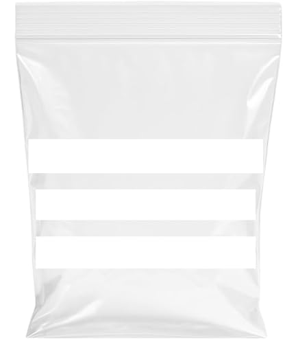 Confezione Da 100 Sacchetti Multiuso Scrivibili Su Pannello/striscia Con Chiusura A Zip, Riutilizzabili, Resistenti E Trasparenti, In Polietilene - Foto 5