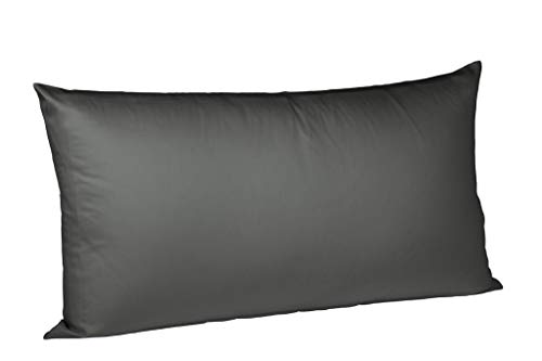 Fleuresse Colours Kissenbezug, Mako Satin, Graphit, 40 x 80 cm