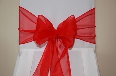 Organza Chair Ties Sashes in Red