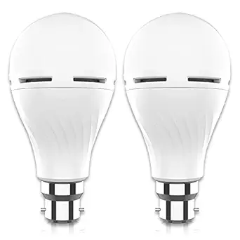 Pick Ur Needs  Lithium Battery Inverter Bulb 12 Watt Rechargeable Emergency LED Bulb (Pack of 2, white)