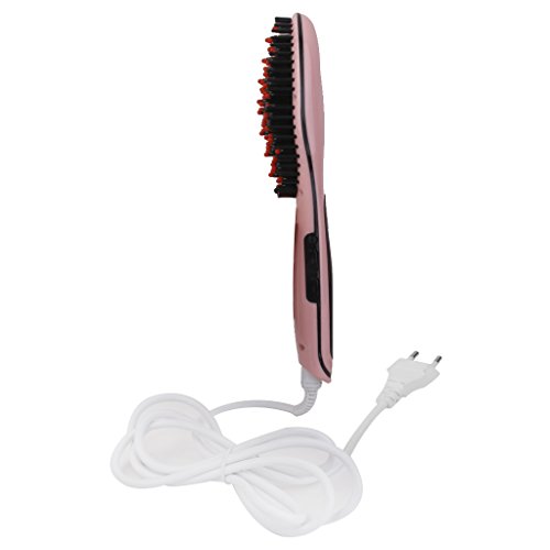 Elektrische Haarglätter mit EU Stecker Adpater Anti Verbrühung – Rosa - 3