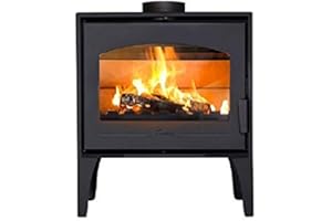 Estufa Calpe de Lacunza, Negro, Funcionamiento con madera, FIREPLACE, CALDERA, estufa, Diseño ECO, Eco-friendly, Energy-efficient, Efficient Combustion