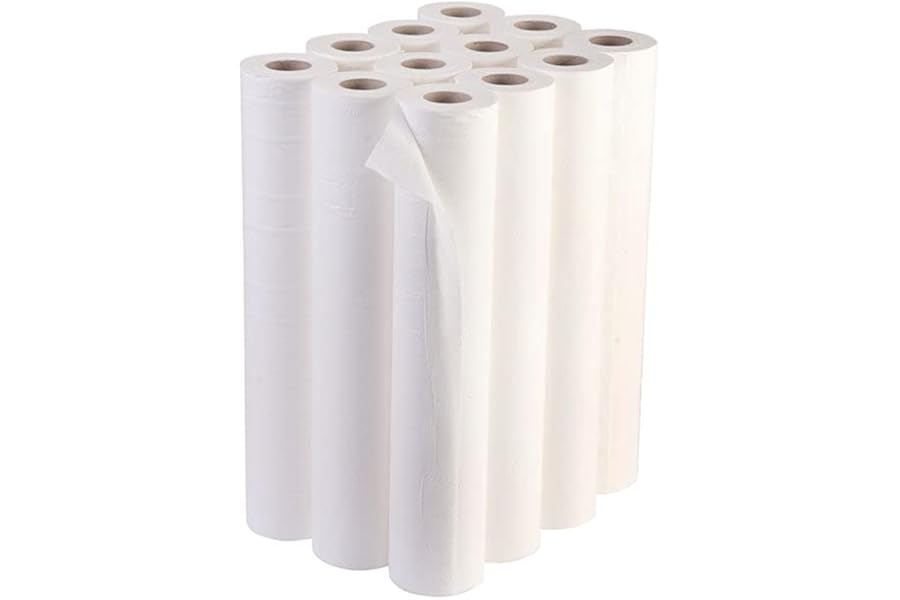 12 x Couch Rolls 20 Inch White | 2 Ply 50cm Hygiene Rolls for Massage, Beauty Bed | 20" Wide x 40 Metres Long | Pasha81 Ltd