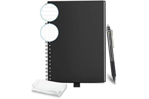 HOMESTEC Smart Notebook Taccuino Digitale A5 - Cancellabile,Riutilizzabile Compatibile con Sistemi Cloud, Agenda Giornaliera, Organizer, Planner Settimanale, Mensile, Annuale, Senza Date
